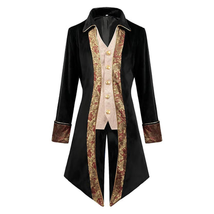 Men's Punk & Gothic Embroidered Tailcoat