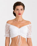 Oktoberfest Traditional Dirndl Blouse with Lace Sleeve
