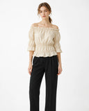 Renaissance-Inspired Cotton Ruffle Blouse