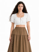 Women’s Oktoberfest Dirndl Blouse Cropped Top