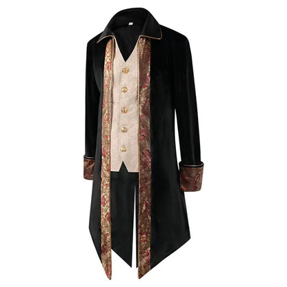 Men's Punk & Gothic Embroidered Tailcoat