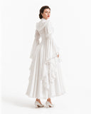 Victorian Bustle Tea Gown with Corset Bodice