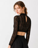 Blusa dirndl de encaje para Oktoberfest, top bávaro negro