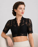 Blusa dirndl de encaje para Oktoberfest, top bávaro corto