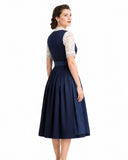Vestido Dirndl de Oktoberfest con delantal y blusa de encaje