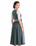 Women's Two Tone Dirndl Dress Button Down with Apron