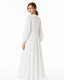 White Cotton Renaissance-Inspired Chemise Dress