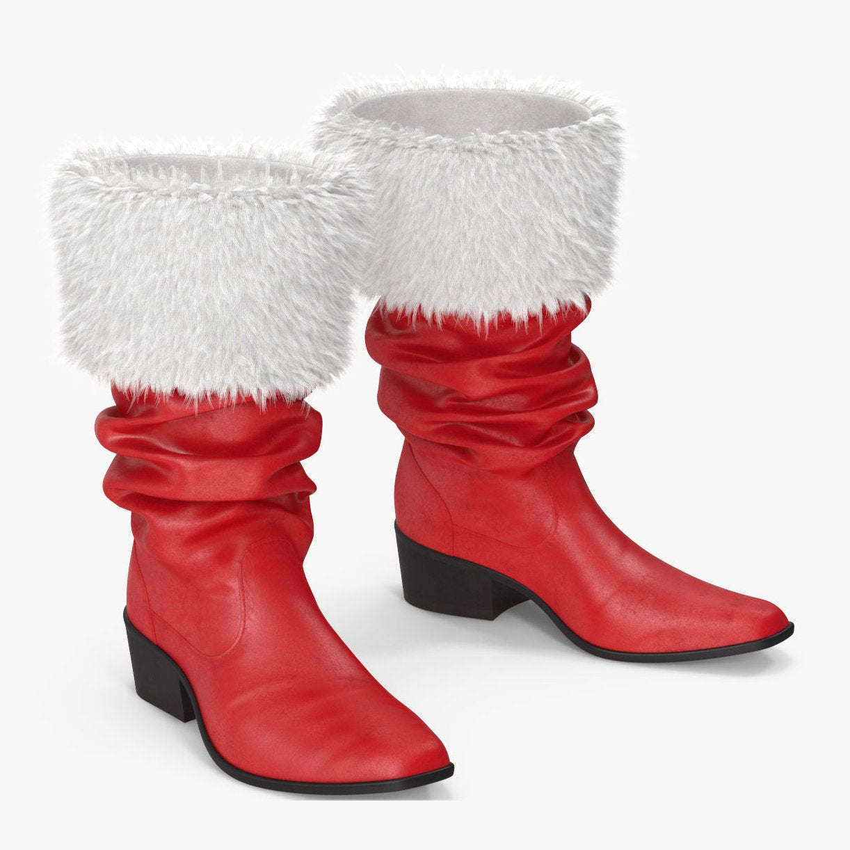 Red Slouchy Christmas Costume Boots