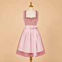 Premium Blush Pink Oktoberfest Dirndl & White Puff Sleeve Blouse Set