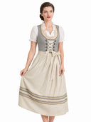 Oktoberfest Apricot Elegantes Dirndlkleid mit Schürze
