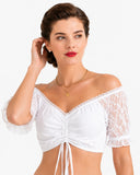 Blusa tradicional dirndl para Oktoberfest con mangas de encaje