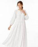 White Cotton Renaissance-Inspired Chemise Dress