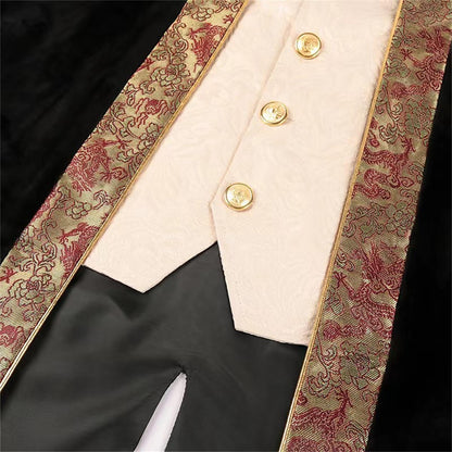 Men's Punk & Gothic Embroidered Tailcoat