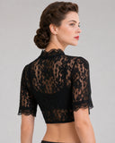 Blusa dirndl de encaje para Oktoberfest, top bávaro corto