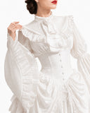 Victorian Bustle Tea Gown with Corset Bodice