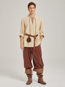 Men's Medieval Pirate Costume Set 4-Piece with Boots