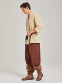 Men's Medieval Pirate Costume Set 4-Piece with Boots