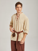 Men's Medieval Pirate Costume Set 4-Piece with Boots