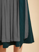 Premium Teal Green Dirndl & White Lace Blouse Set