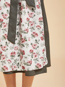 Olive Green Oktoberfest Dirndl & White Square Neck Blouse Set