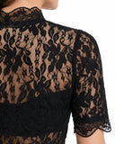 Blusa dirndl de encaje para Oktoberfest, top bávaro corto