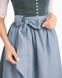 Women's Two Tone Dirndl Dress Button Down with Apron