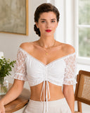 Oktoberfest Traditional Dirndl Blouse with Lace Sleeve