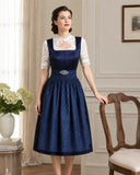 Oktoberfest Dirndl Dress with Apron and Lace Blouse