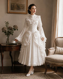 Victorian Bustle Tea Gown with Corset Bodice