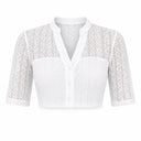 Premium Sage Green Floral Oktoberfest Dirndl & White Lace Blouse Set