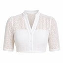 Premium Teal Green Dirndl & White Lace Blouse Set