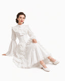 Victorian Bustle Tea Gown with Corset Bodice
