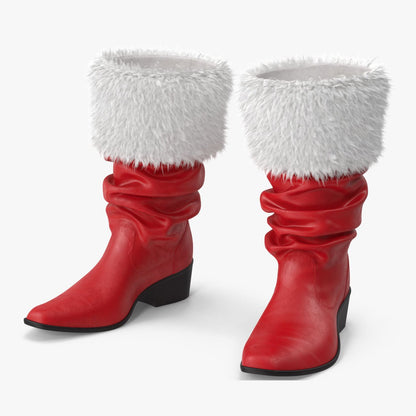 Red Slouchy Christmas Costume Boots