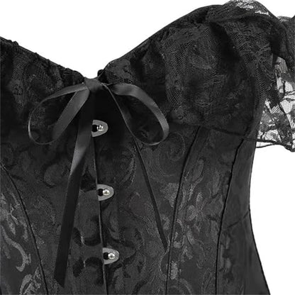 Victorian Corset Gothic Satin Lace Bustier