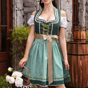Oktoberfest 3-Piece Green Dirndl with Apron & Blouse - Retrorobe