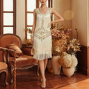 Floral Beading Sequin Flapper Dress