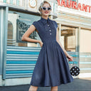Dot Bow Charm Midi Dress