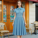 Dot Bow Charm Midi Dress