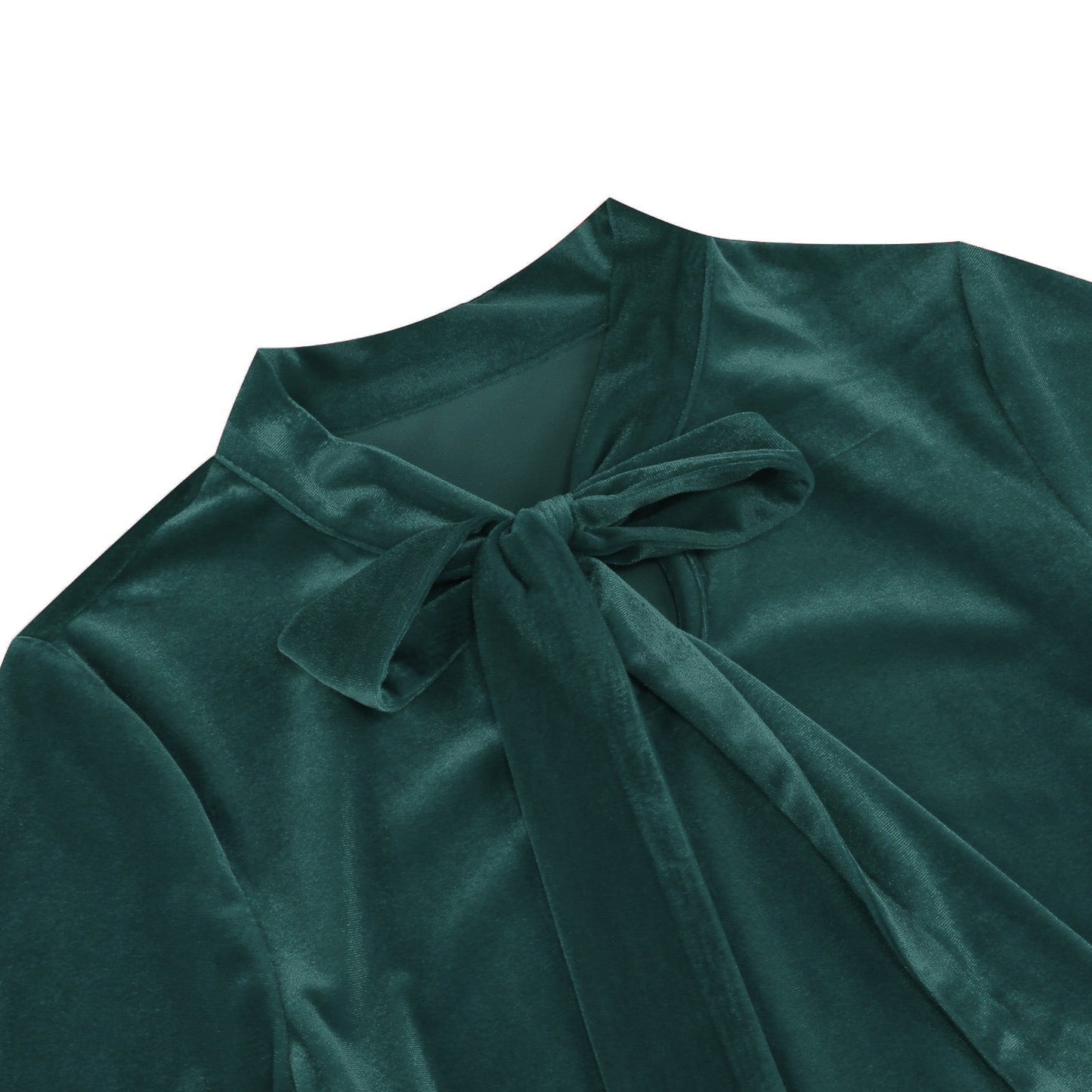 Xmas Vintage Velvet Tie-Neck Fit & Flare Dress