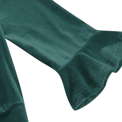 Xmas Vintage Velvet Tie-Neck Fit & Flare Dress