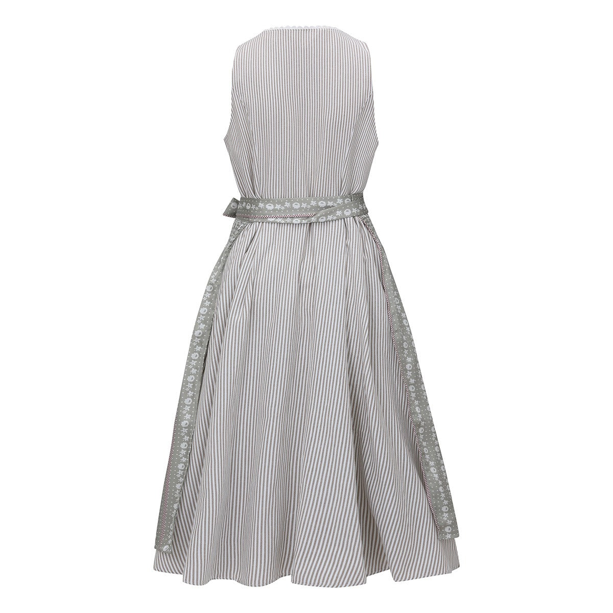 Oktoberfest Beige Retro Dirndl Dress with Apron