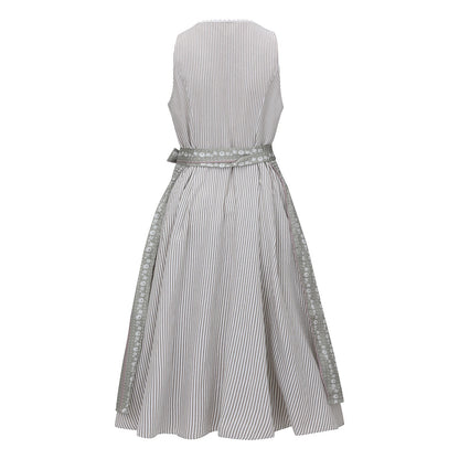 Oktoberfest Beige Retro Dirndl Dress with Apron