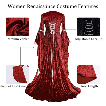 Robe de cour médiévale en velours 