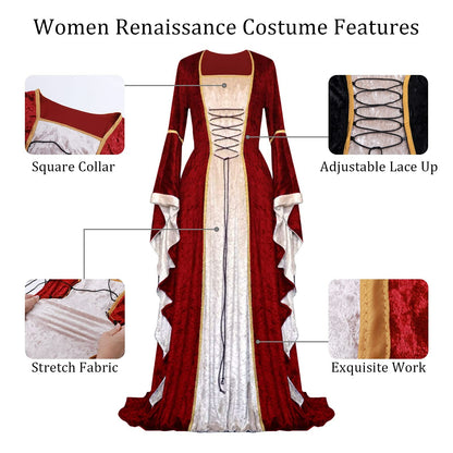 Robe de cour médiévale en velours 