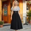 Robe midi cache-cœur à pois