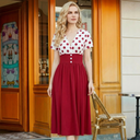 Robe midi cache-cœur à pois