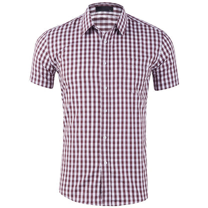 Men's Oktoberfest Bavarian Plaid Short Sleeve Shirt