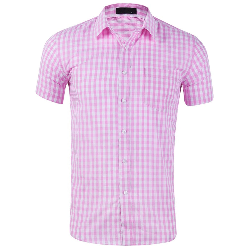 Men's Oktoberfest Bavarian Plaid Short Sleeve Shirt