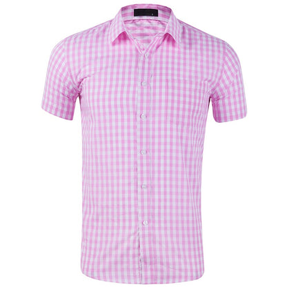 Men's Oktoberfest Bavarian Plaid Short Sleeve Shirt
