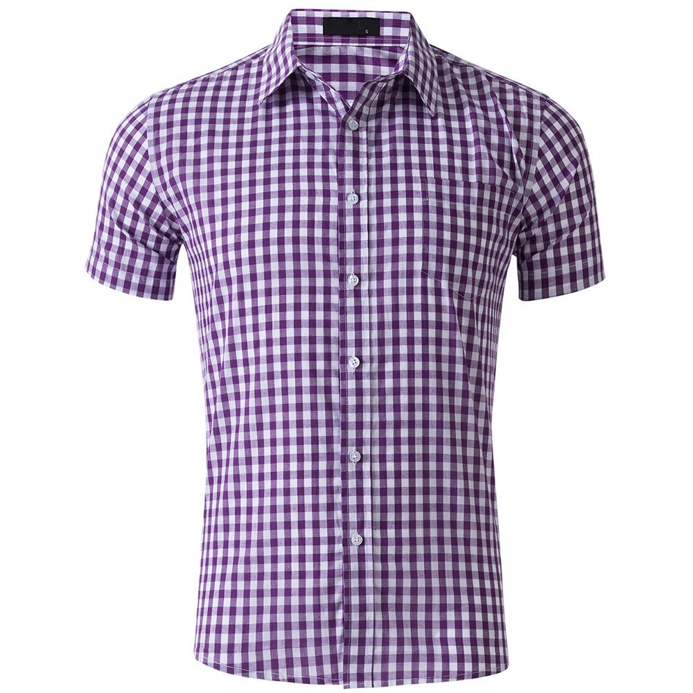 Men's Oktoberfest Bavarian Plaid Short Sleeve Shirt